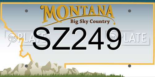 SZ249 Montana License Plate