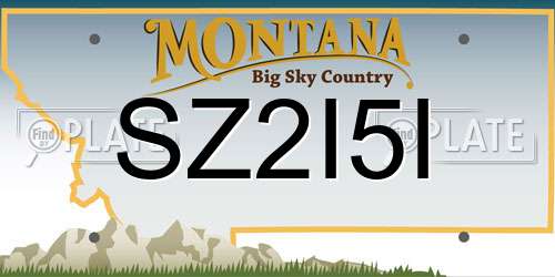 SZ2I5I Montana License Plate