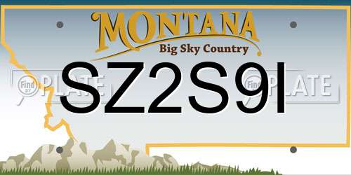 SZ2S9I Montana License Plate