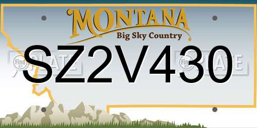 SZ2V430 Montana License Plate