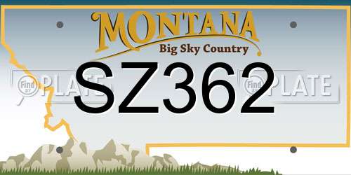 SZ362 Montana License Plate