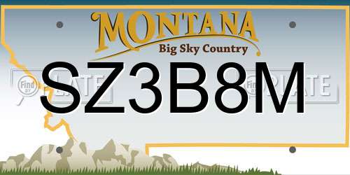SZ3B8M Montana License Plate