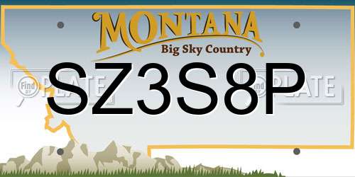 SZ3S8P Montana License Plate