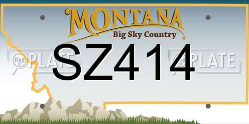 SZ414 Montana License Plate