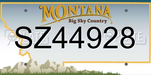 SZ44928 Montana License Plate