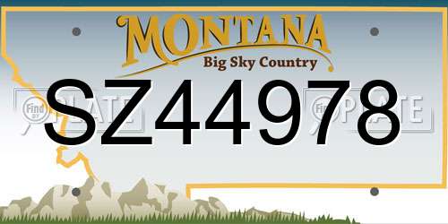 SZ44978 Montana License Plate