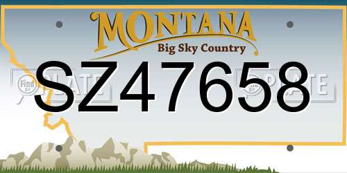 SZ47658 Montana License Plate