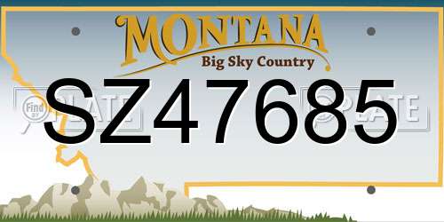 SZ47685 Montana License Plate