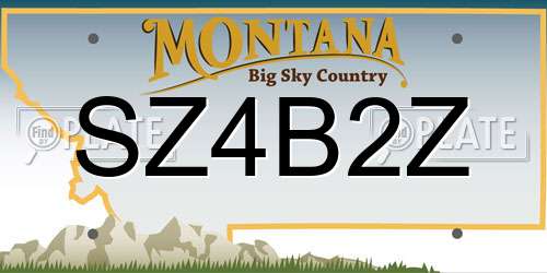 SZ4B2Z Montana License Plate