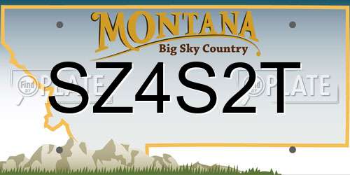 SZ4S2T Montana License Plate