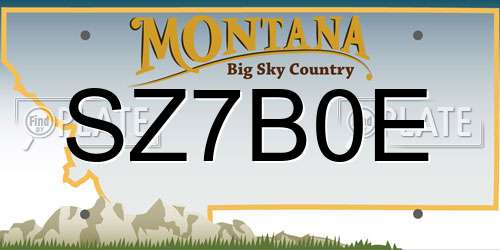 SZ7B0E Montana License Plate