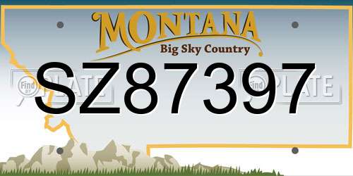 SZ87397 Montana License Plate