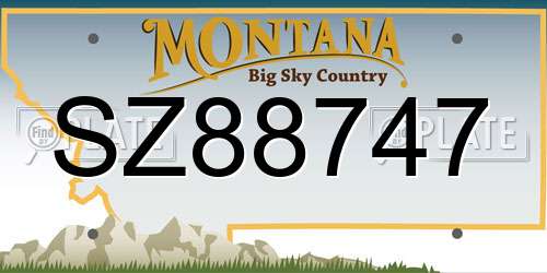 SZ88747 Montana License Plate