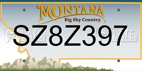 SZ8Z397 Montana License Plate