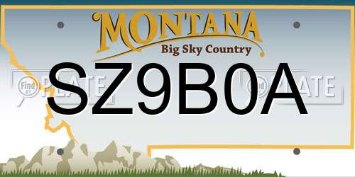SZ9B0A Montana License Plate
