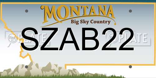 SZAB22 Montana License Plate