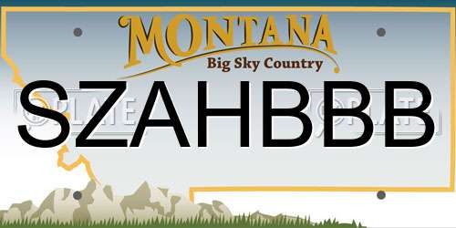 SZAHBBB Montana License Plate