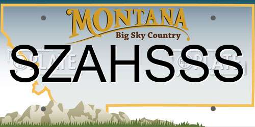 SZAHSSS Montana License Plate