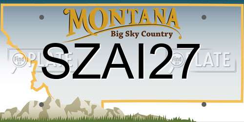 SZAI27 Montana License Plate