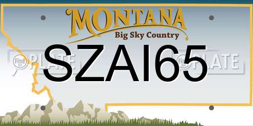 SZAI65 Montana License Plate