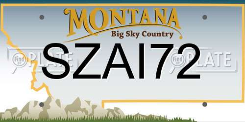 SZAI72 Montana License Plate