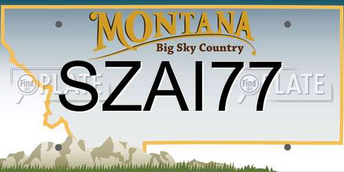 SZAI77 Montana License Plate
