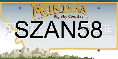 SZAN58 Montana License Plate