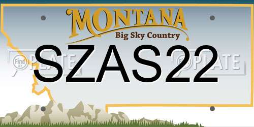 SZAS22 Montana License Plate