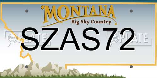 SZAS72 Montana License Plate