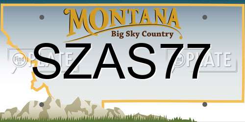 SZAS77 Montana License Plate