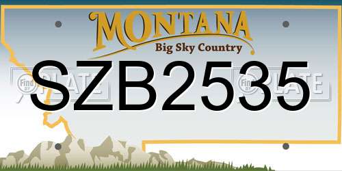 SZB2535 Montana License Plate
