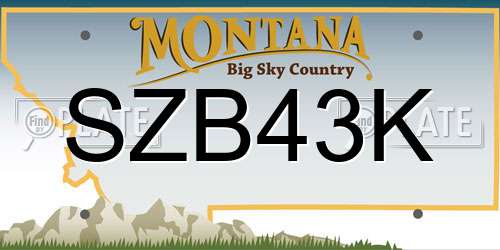 SZB43K Montana License Plate