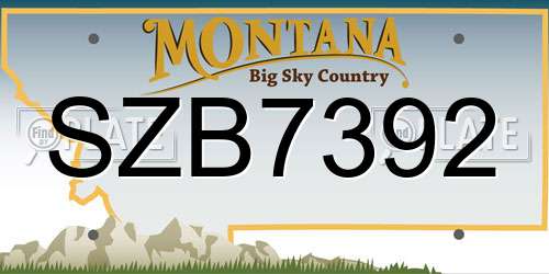 SZB7392 Montana License Plate