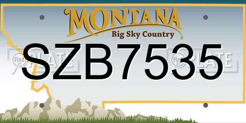 SZB7535 Montana License Plate