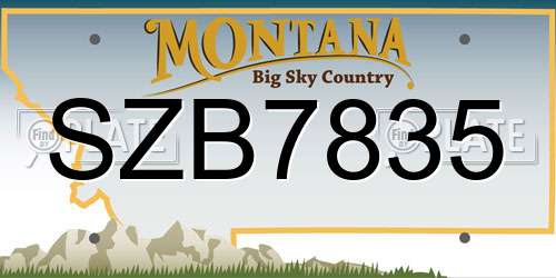 SZB7835 Montana License Plate