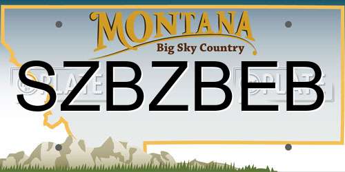 SZBZBEB Montana License Plate
