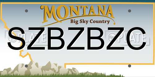 SZBZBZC Montana License Plate