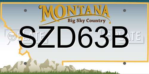 SZD63B Montana License Plate