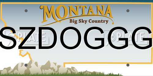 SZDOGGG Montana License Plate