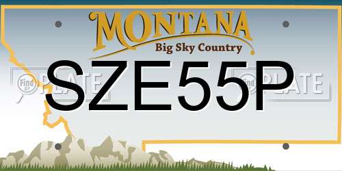 SZE55P Montana License Plate