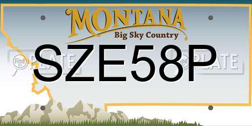 SZE58P Montana License Plate