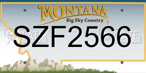 SZF2566 Montana License Plate