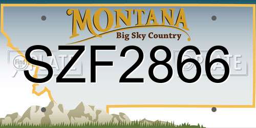 SZF2866 Montana License Plate