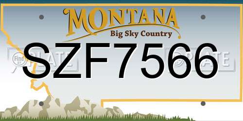 SZF7566 Montana License Plate