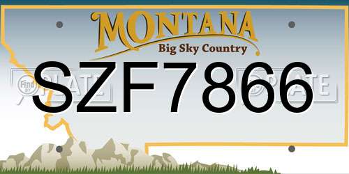 SZF7866 Montana License Plate
