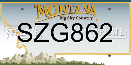 SZG862 Montana License Plate