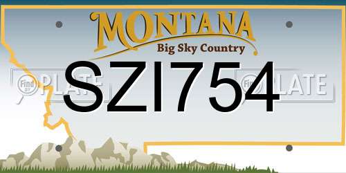 SZI754 Montana License Plate