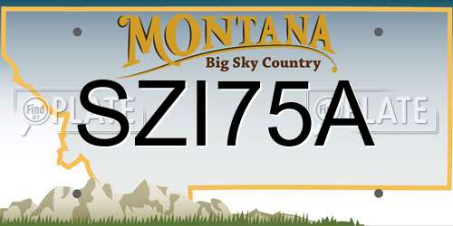 SZI75A Montana License Plate