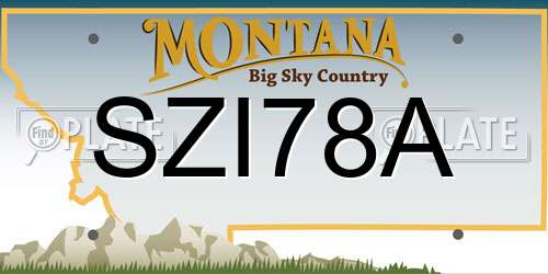 SZI78A Montana License Plate