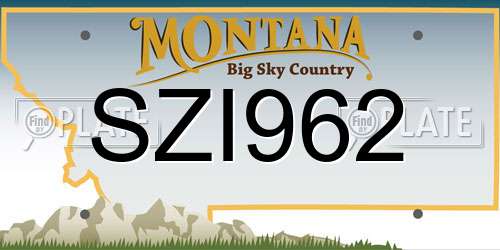 SZI962 Montana License Plate